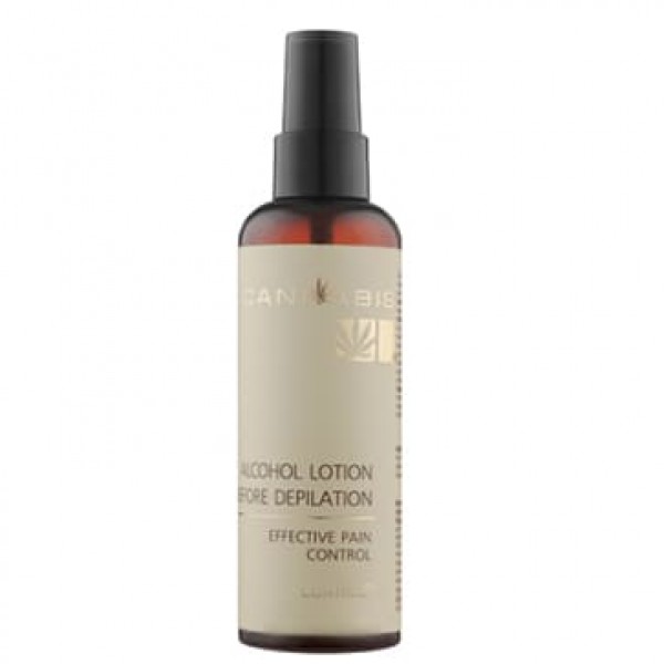 Alcohol lotion before depilation "Effective pain relief" with cannabis extract