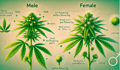 How can I tell the difference between male plants before they start flowering?