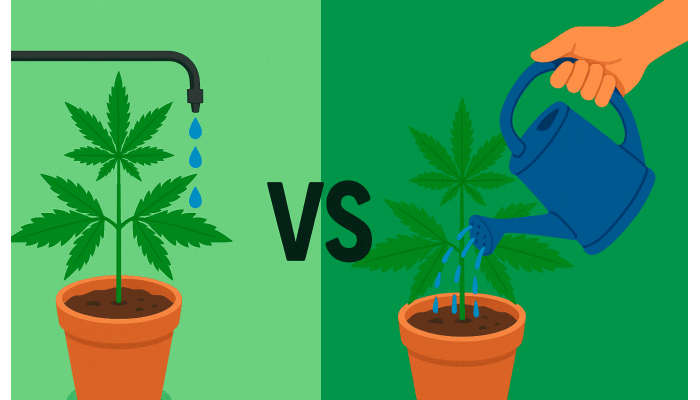 Drip irrigation vs. manual irrigation