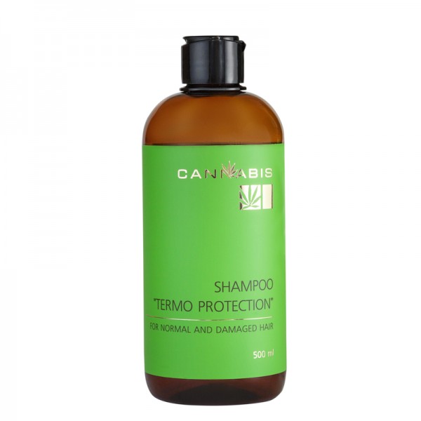 Sulfate-free shampoo "Thermoprotection" with silk proteins, hyaluronic acid and cannabis extract