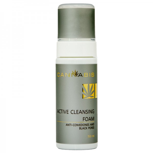 Foam for deep cleansing of problematic skin with cannabis extract
