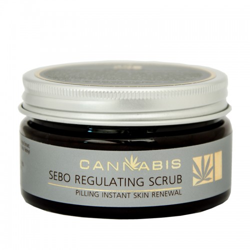 Facial scrub cleansing and sebum-regulating with cannabis extract