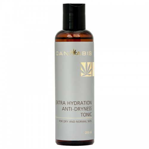 Tonic for dry and normal skin with micro-exfoliating effect with cannabis extract