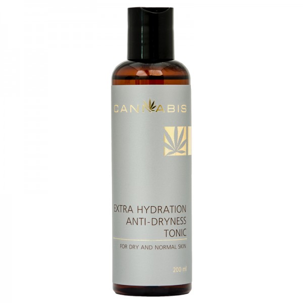 Tonic for dry and normal skin with micro-exfoliating effect with cannabis extract