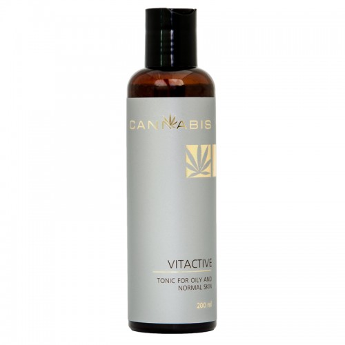 Tonic for narrowing the pores for oily and normal skin with cannabis extract
