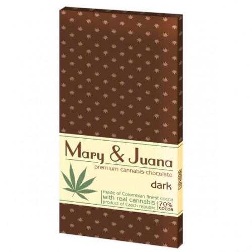 Dark chocolate with cannabis seeds