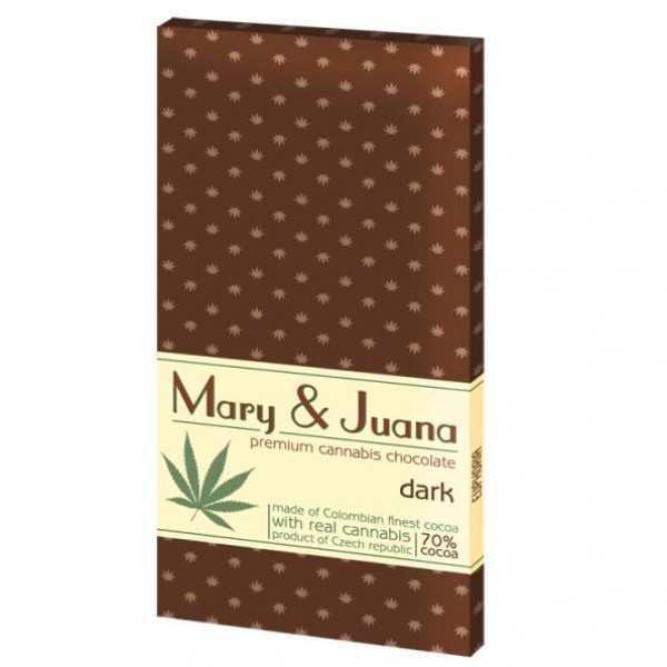 Dark chocolate with cannabis seeds
