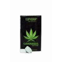 Mint cannabis candies in a box