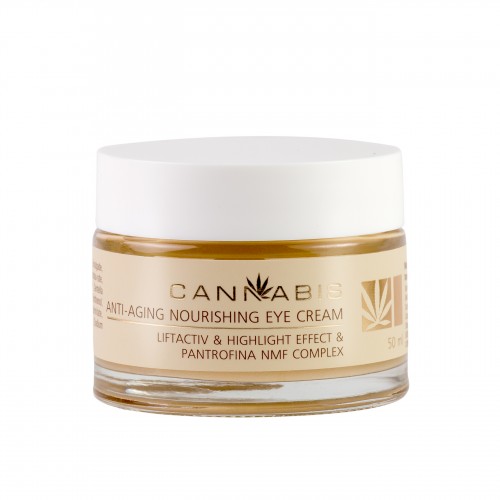 Illuminating eye cream with Pantrofina NMF complex and cannabis extract
