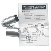 Мікроскоп 60-ти кратний, кишеньковий з підсвіткою