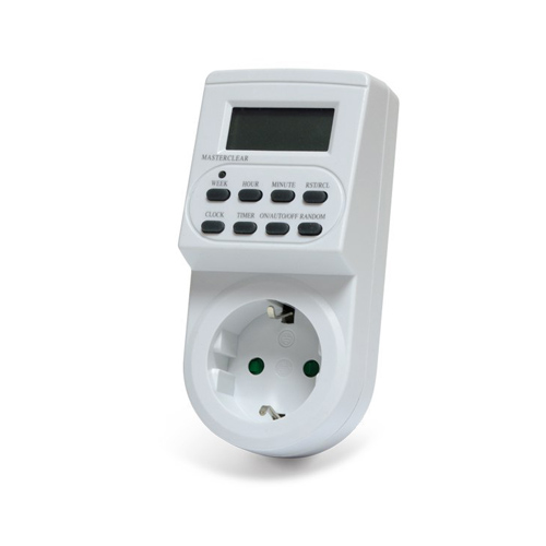 Electronic weekly timer with socket