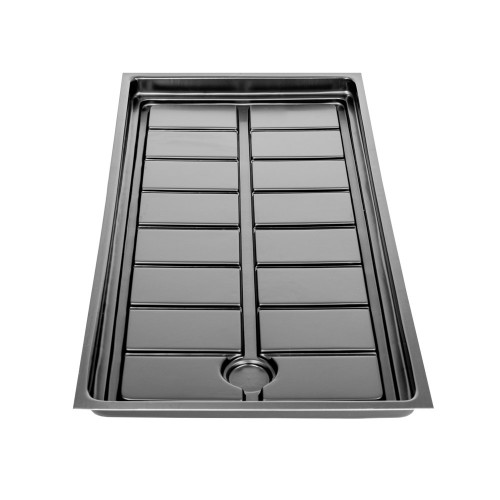 Поддон 1000*500*50 мм с канавками, АБС пластик 2 мм, углубление для слива. Цвет черный.