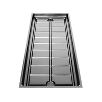 Поддон 1250*500*70 мм с канавками, АБС пластик 2 мм, углубление для слива, углубление для подачи. Цвет черный.