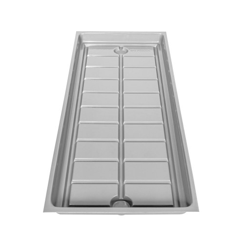 Tray 1250*500*70 mm with grooves, ABS plastic 3 mm, drain recess, feed recess. Black colour.
