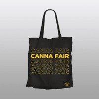 Сумка-шоппер CannaFair черная с оранжевой надписью